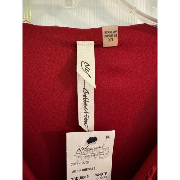 NWT NY Collection Wine Micro Pleated Jumpsuit Sz XS Sleeveless Tie Belt Career - Picture 12 of 14